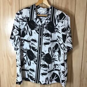 Allison Daley Vintage Collared Button-Down Short Sleeve Top 18W